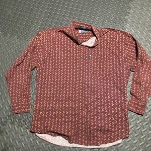Chaps Men's Maroon Paisley Long-Sleeve Button-Down Shirt